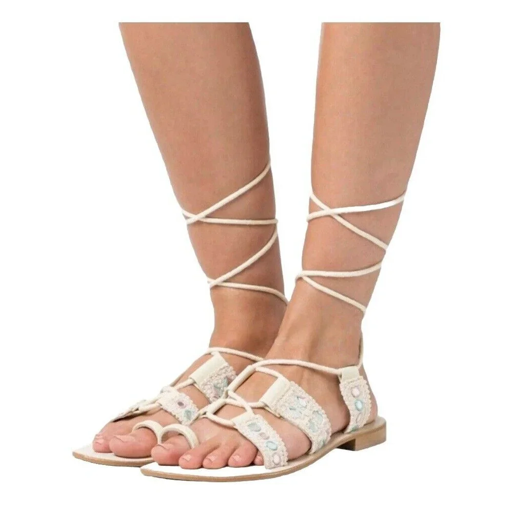 FREE‎ PEOPLE Women’s Mantra Mirror Sandals / Natural Size US 8 /EU38.5 New
